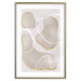 Wall Poster Beach Dream - simple abstraction with beige round shapes and white lines 136539 additionalThumb 16