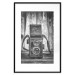 Wall Poster Retro Dream - black and white composition with a phone on wooden planks background 137239 additionalThumb 14