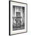 Wall Poster Retro Dream - black and white composition with a phone on wooden planks background 137239 additionalThumb 8