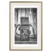 Wall Poster Retro Dream - black and white composition with a phone on wooden planks background 137239 additionalThumb 16