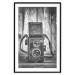 Wall Poster Retro Dream - black and white composition with a phone on wooden planks background 137239 additionalThumb 12