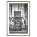Wall Poster Retro Dream - black and white composition with a phone on wooden planks background 137239 additionalThumb 11