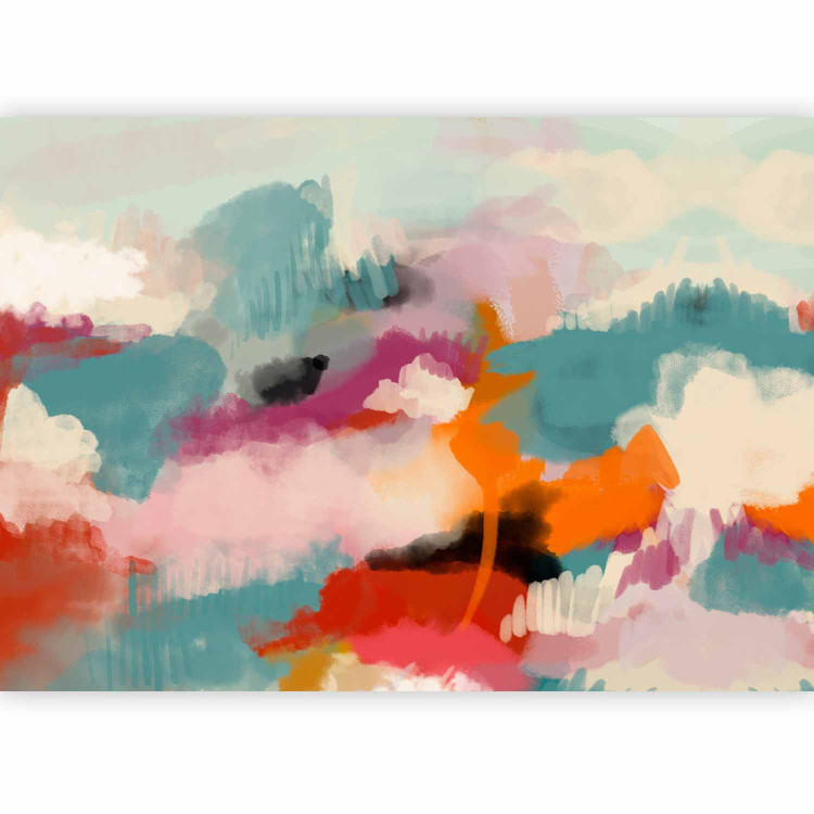 Wall Mural Colorful abstraction - Colorful spots on the shape of clouds on a blue background 138339 additionalImage 1