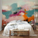 Wall Mural Colorful abstraction - Colorful spots on the shape of clouds on a blue background 138339 additionalThumb 2
