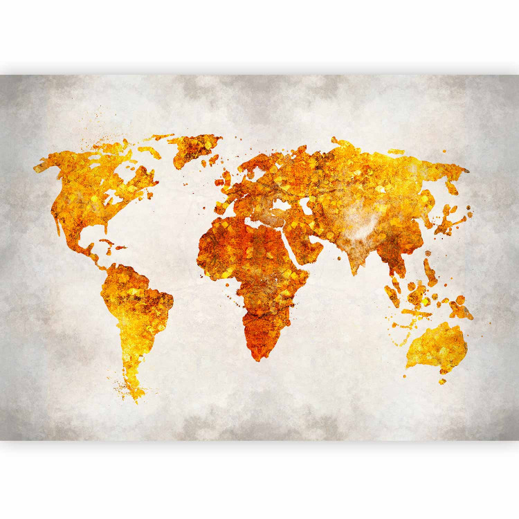 Photo Wallpaper Gold continents - a map of the world maintained in elegant colors 138739 additionalImage 5