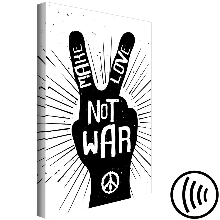 Canvas Art Print Not for War (1-piece) Vertical - black and white sign with text 142439 additionalImage 6