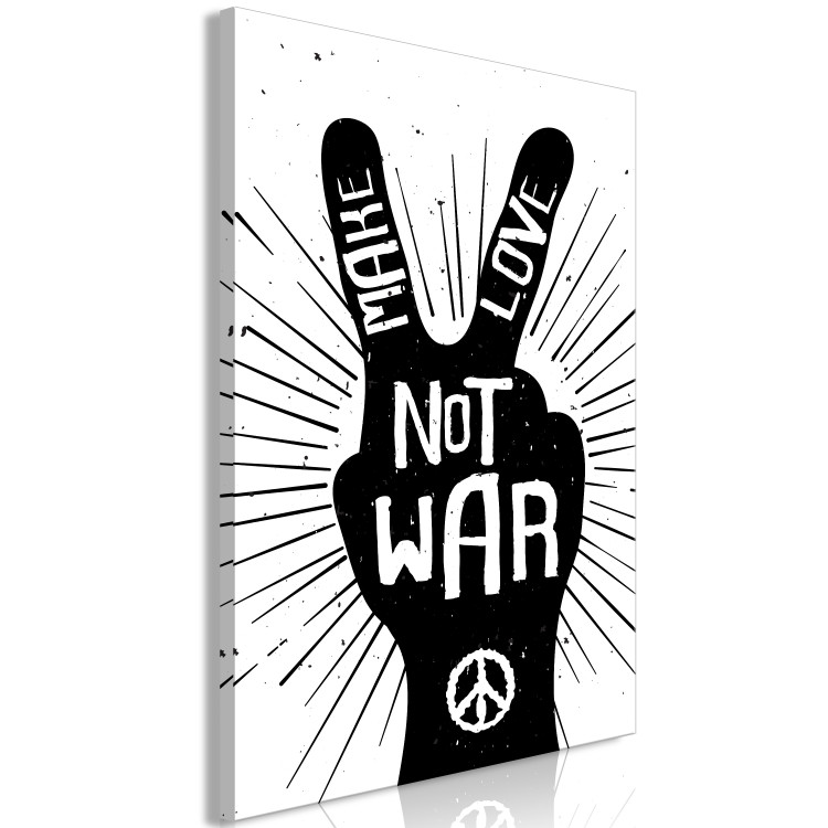 Canvas Art Print Not for War (1-piece) Vertical - black and white sign with text 142439 additionalImage 2
