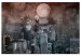 Canvas Print Cat in New York (1-piece) Wide - cityscape in moonlight 143439