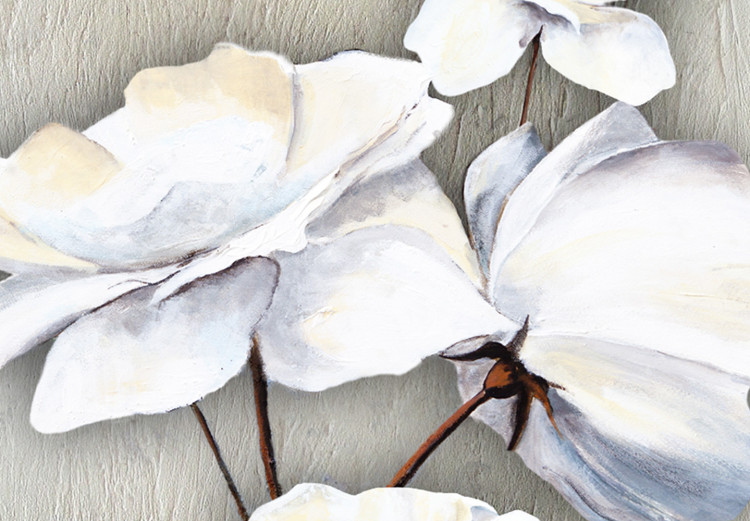 Canvas White Poppies and Silver (1-piece) Narrow - flowers on a light background 143739 additionalImage 4