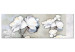 Canvas White Poppies and Silver (1-piece) Narrow - flowers on a light background 143739