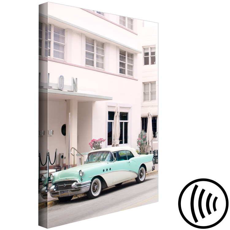 Canvas Urban Landscape (1-piece) - cyan car in the city center 144339 additionalImage 6