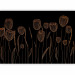 Wall Mural Linear flowers - minimalist boho style plants on dark background 144539 additionalThumb 1