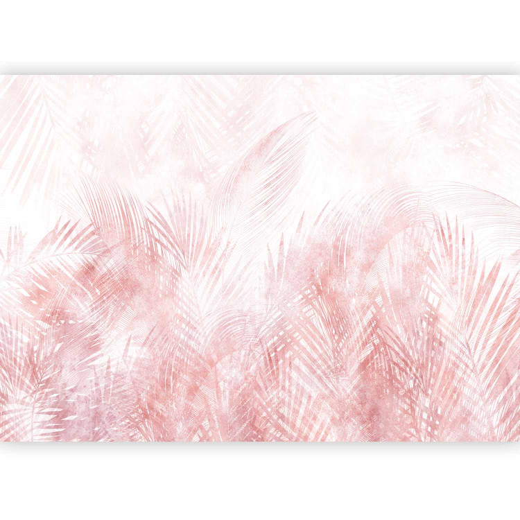 Wall Mural Relaxed plants - interspersed palm leaves in a pink shade 144639 additionalImage 1