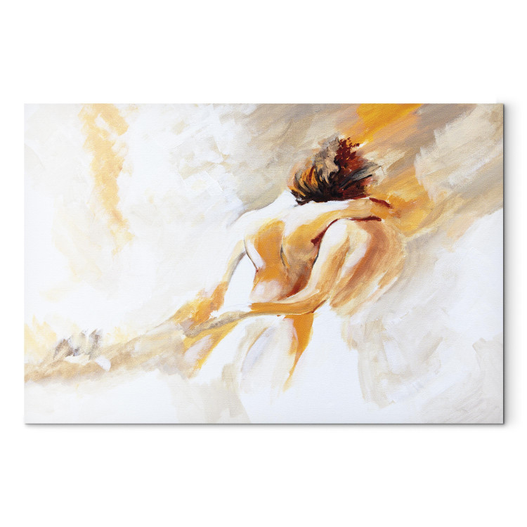 Canvas Couple in Love - Woman and a Man in a Tender Loving Embrace 145739