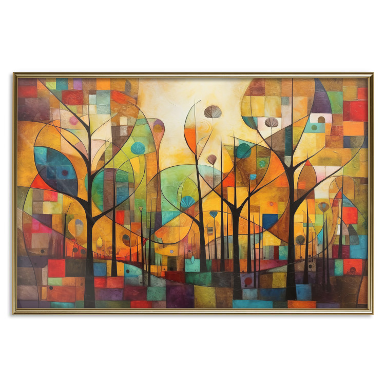 Poster Colored Forest - A Geometric Composition Inspired by Klimt’s Style 151139 additionalImage 27