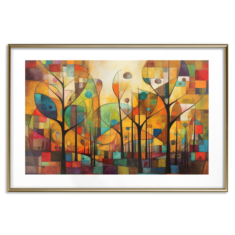 Poster Colored Forest - A Geometric Composition Inspired by Klimt’s Style 151139 additionalImage 23