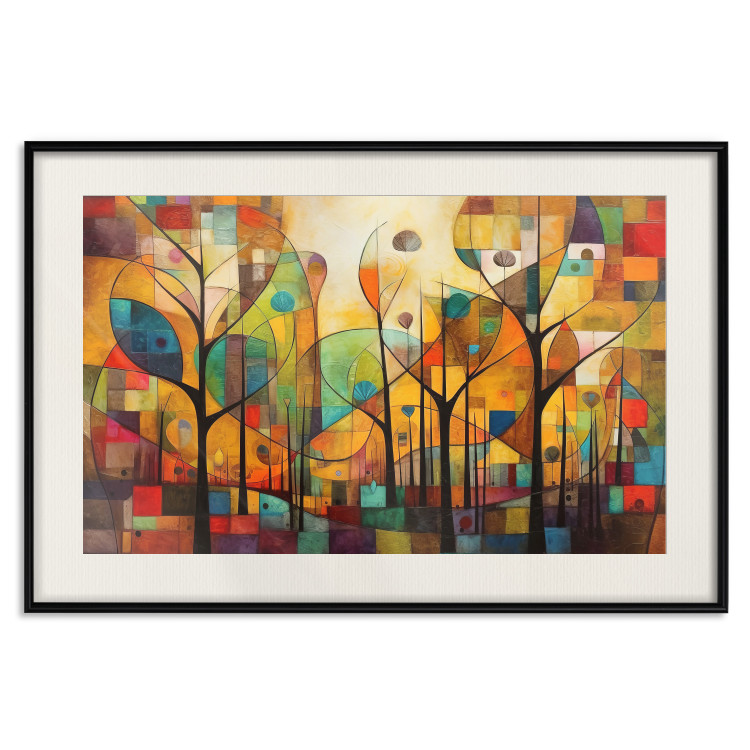 Poster Colored Forest - A Geometric Composition Inspired by Klimt’s Style 151139 additionalImage 24