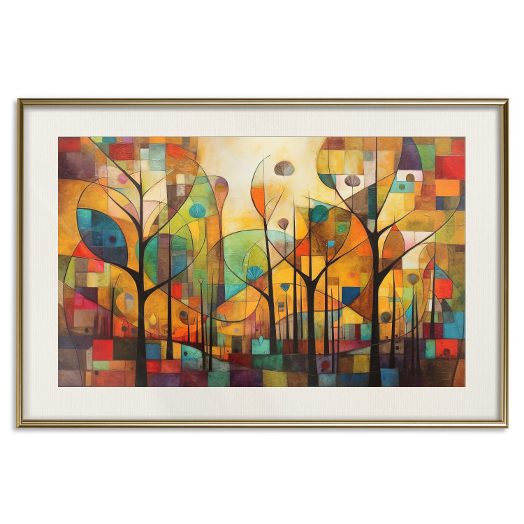 Poster Colored Forest - A Geometric Composition Inspired by Klimt’s Style 151139 additionalImage 26
