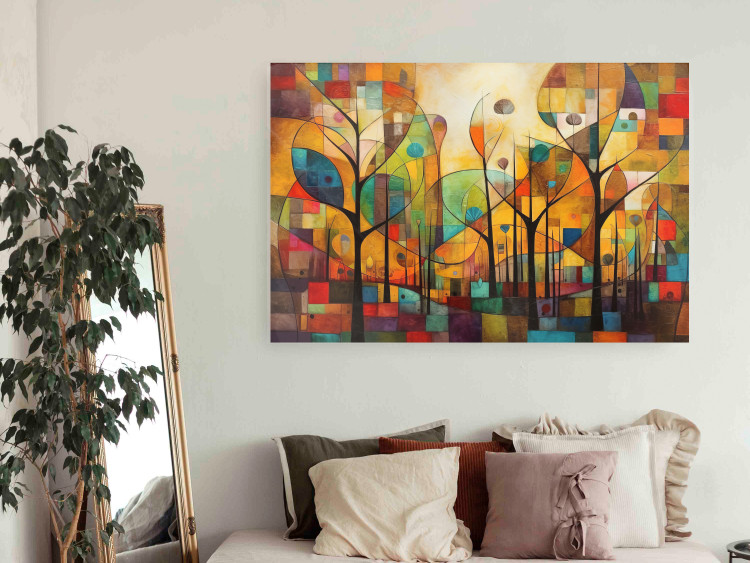 Poster Colored Forest - A Geometric Composition Inspired by Klimt’s Style 151139 additionalImage 17