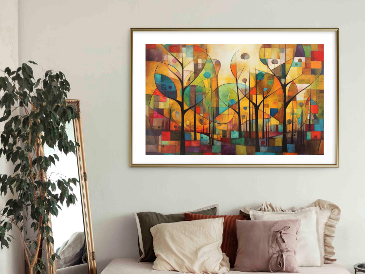 Poster Colored Forest - A Geometric Composition Inspired by Klimt’s Style 151139 additionalImage 14