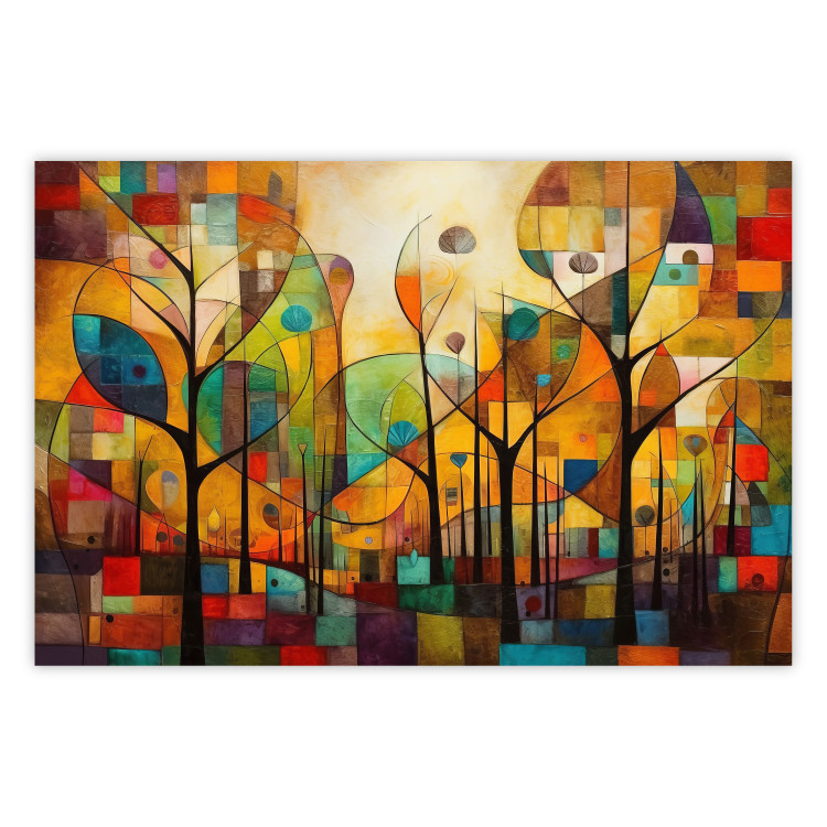 Poster Colored Forest - A Geometric Composition Inspired by Klimt’s Style 151139