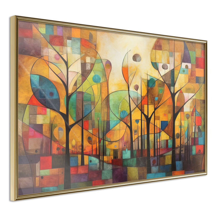 Poster Colored Forest - A Geometric Composition Inspired by Klimt’s Style 151139 additionalImage 5