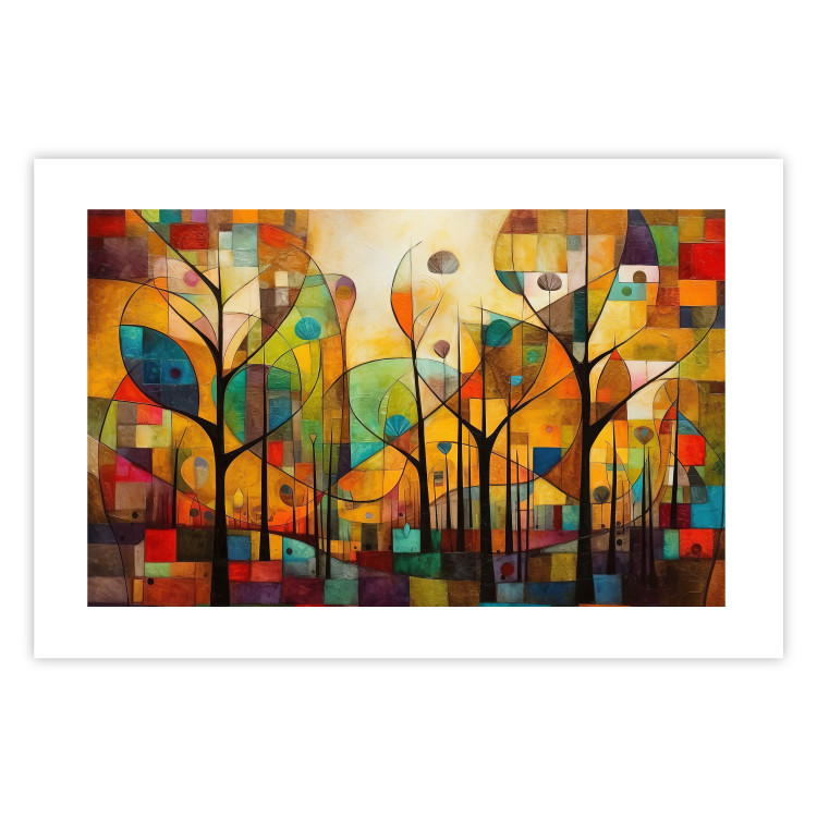 Poster Colored Forest - A Geometric Composition Inspired by Klimt’s Style 151139 additionalImage 9