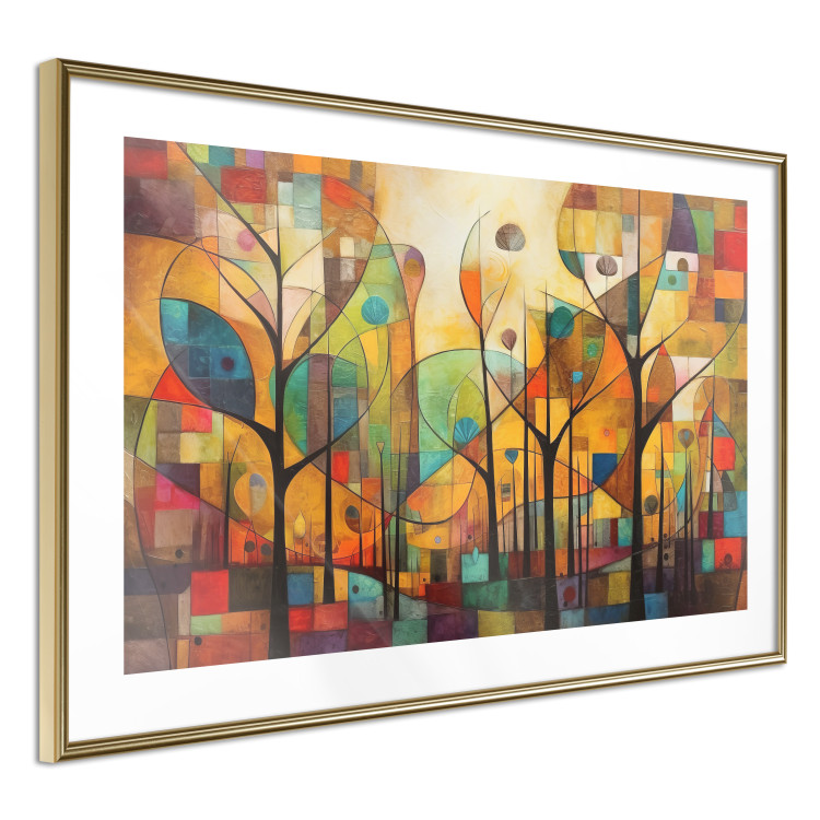 Poster Colored Forest - A Geometric Composition Inspired by Klimt’s Style 151139 additionalImage 8