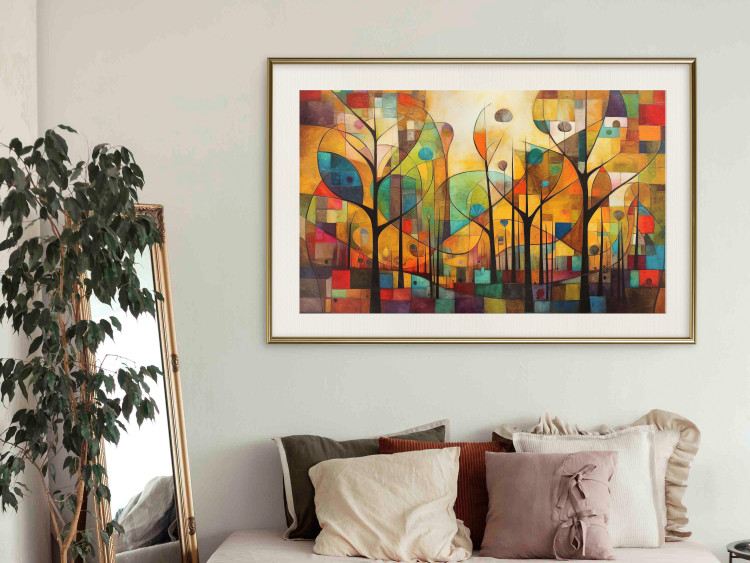 Poster Colored Forest - A Geometric Composition Inspired by Klimt’s Style 151139 additionalImage 21