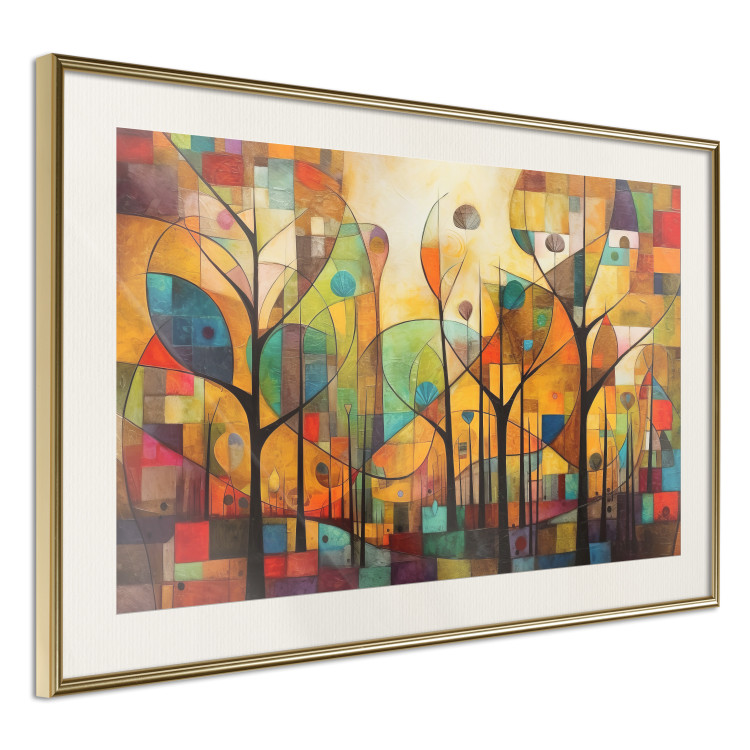 Poster Colored Forest - A Geometric Composition Inspired by Klimt’s Style 151139 additionalImage 8