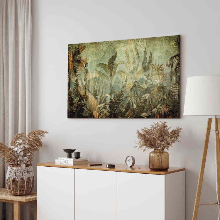 Canvas Print Jungle - Exotic Flora in Warm Green Colors 151239 additionalImage 10