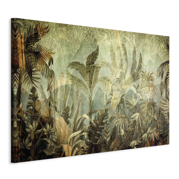 Canvas Print Jungle - Exotic Flora in Warm Green Colors 151239 additionalImage 2