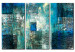 Canvas Print Fantasy (3-piece) - Blue abstraction with diverse texture 48039