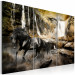 Canvas Print Black horse and rocky waterfall 55639 additionalThumb 2