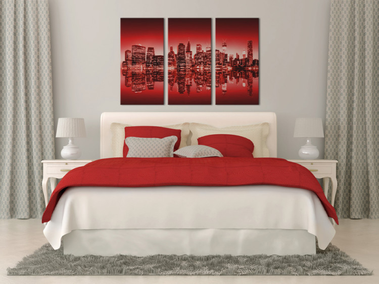 Canvas Art Print Red glow over New York 58439 additionalImage 3