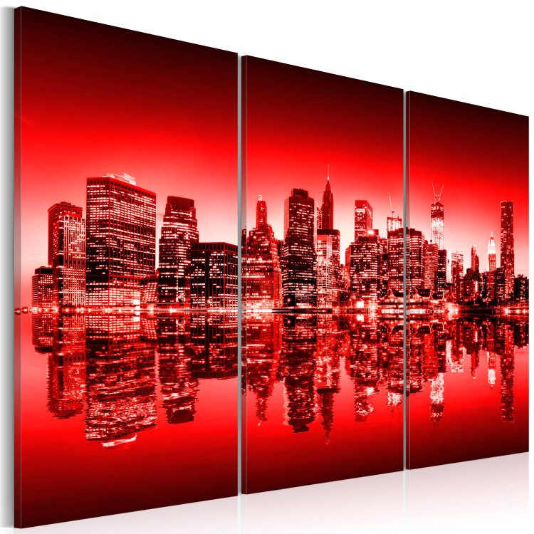 Canvas Art Print Red glow over New York 58439 additionalImage 2