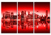 Canvas Art Print Red glow over New York 58439