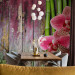 Photo Wallpaper Centered Orchids - Floral Motif on a Wooden Background with Bamboo 60239 additionalThumb 4