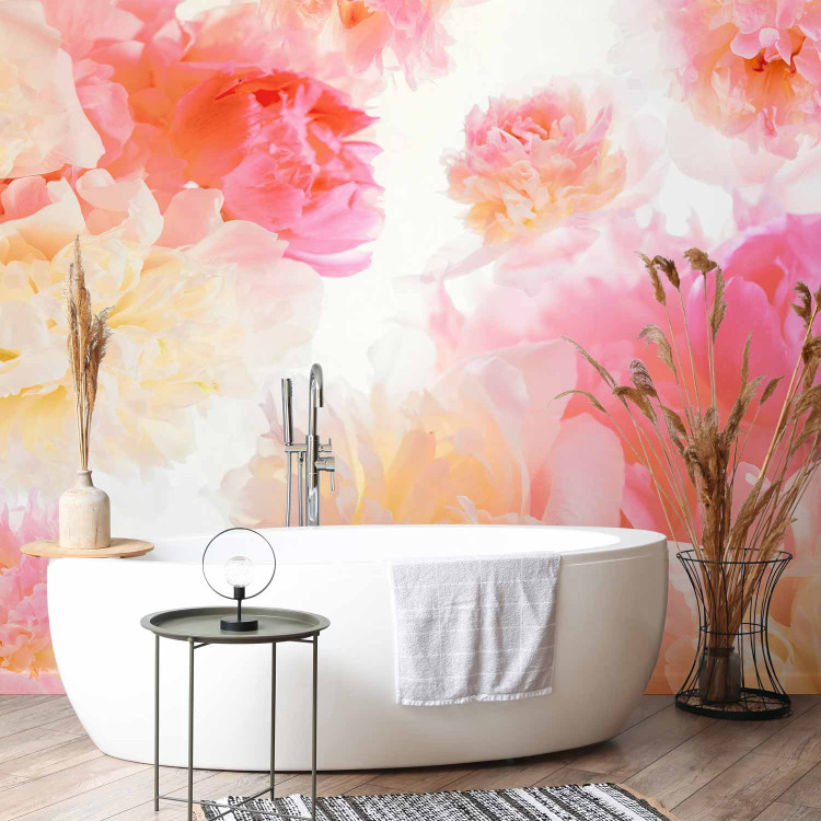 Photo Wallpaper Pastel peonies - uniform floral motif in subtle colours 97339 additionalImage 8