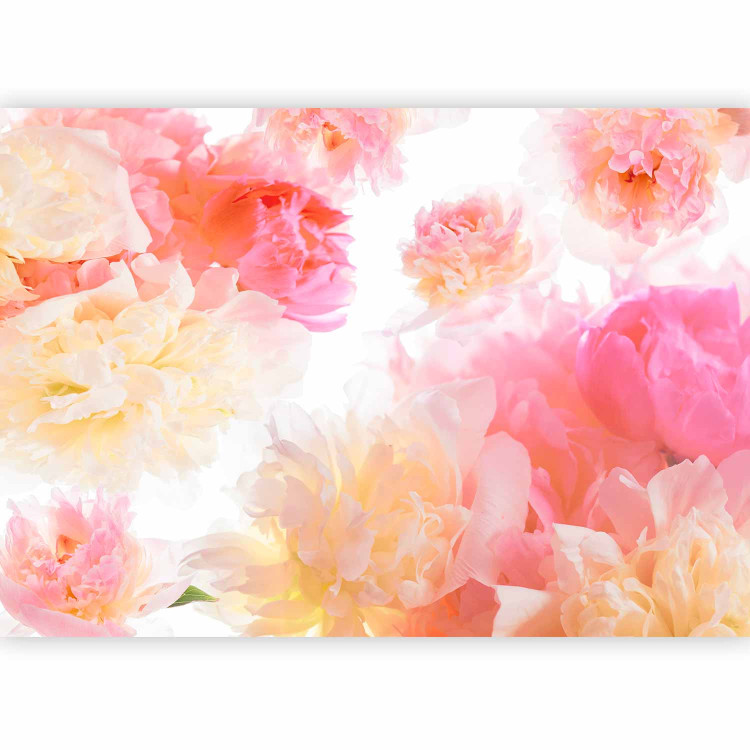 Photo Wallpaper Pastel peonies - uniform floral motif in subtle colours 97339 additionalImage 1