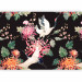 Wall Mural Land of freedom - birds and colourful flowers motif on a black background 98239 additionalThumb 1
