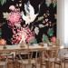 Wall Mural Land of freedom - birds and colourful flowers motif on a black background 98239 additionalThumb 7