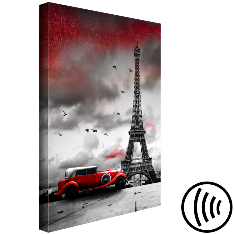 Canvas Red Car in Paris (1 Part) Vertical 113749 additionalImage 6