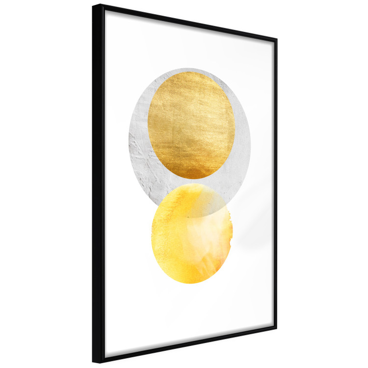 Wall Poster Lost Balls - simple geometric abstraction in gold and gray circles 117349 additionalImage 11