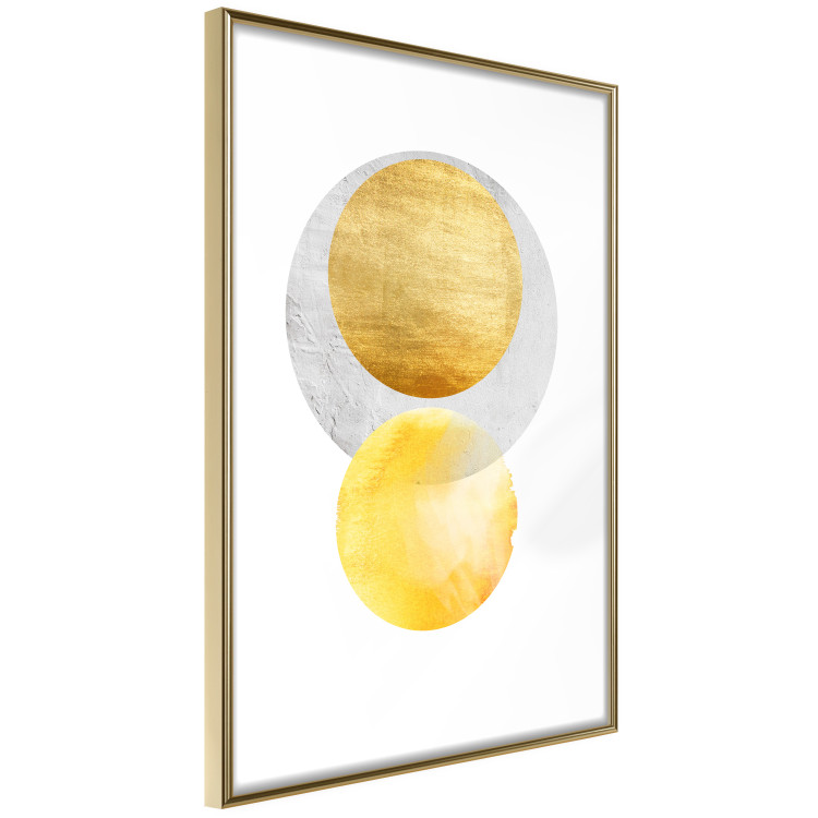 Wall Poster Lost Balls - simple geometric abstraction in gold and gray circles 117349 additionalImage 6
