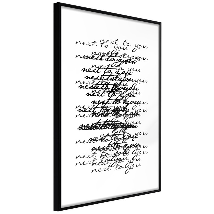 Wall Poster Next to you - black and white pattern with overlapping texts 117449 additionalImage 10