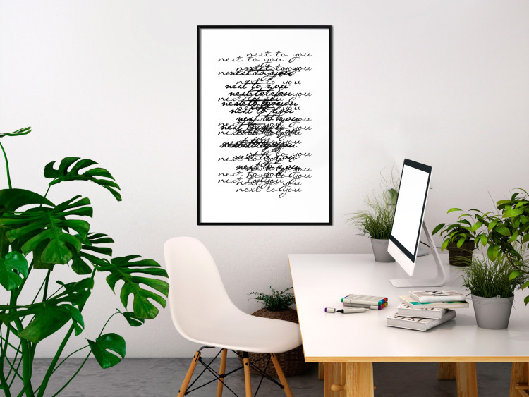 Wall Poster Next to you - black and white pattern with overlapping texts 117449 additionalImage 3