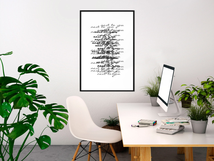 Wall Poster Next to you - black and white pattern with overlapping texts 117449 additionalImage 4