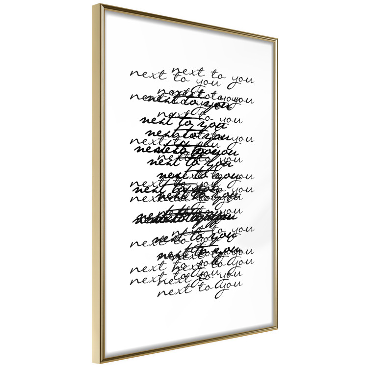 Wall Poster Next to you - black and white pattern with overlapping texts 117449 additionalImage 12
