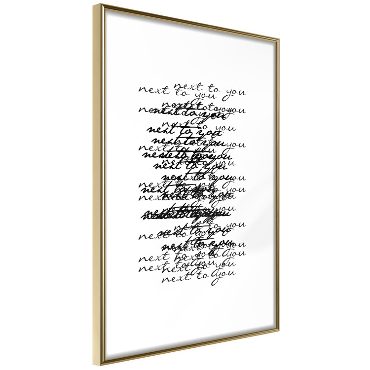 Wall Poster Next to you - black and white pattern with overlapping texts 117449 additionalImage 6
